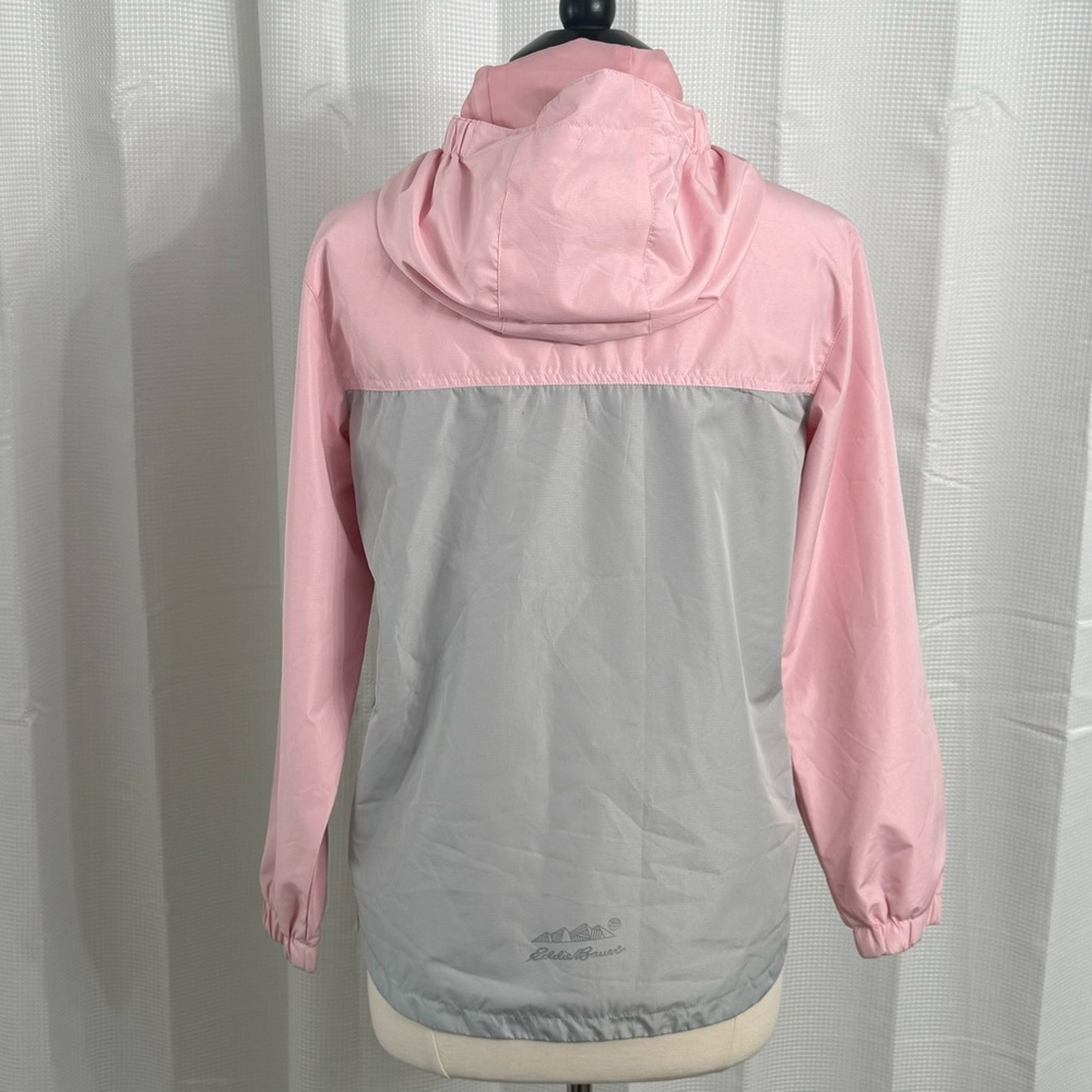 Eddie Bauer Kids-Eddie Bauer Girls's Hooded Lightweight Jacket, Pink/Gray, Sz L - Picture 5 of 7